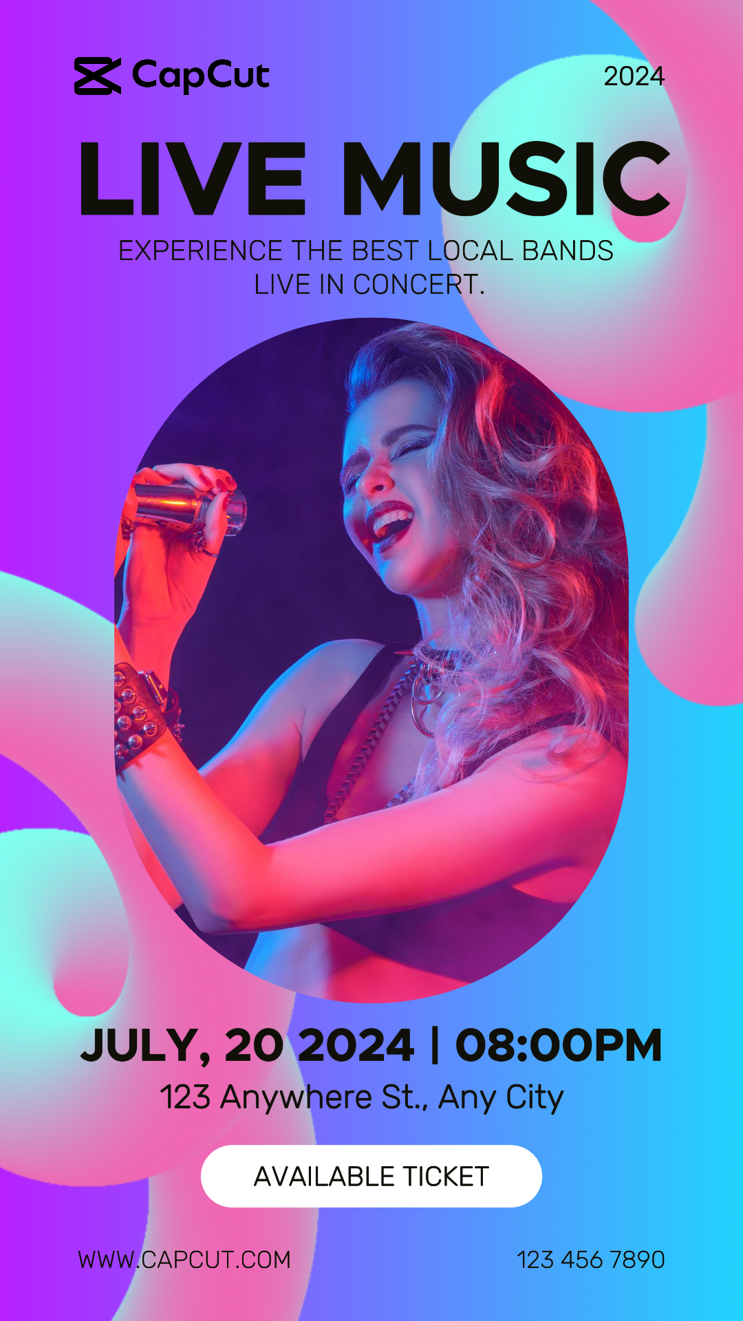 Entertainment music festival Instagram Story gradient color style