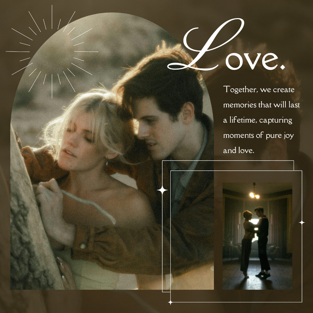 Minimalista colagem marketing cartaz instagram post pessoal álbum de fotos tema casal