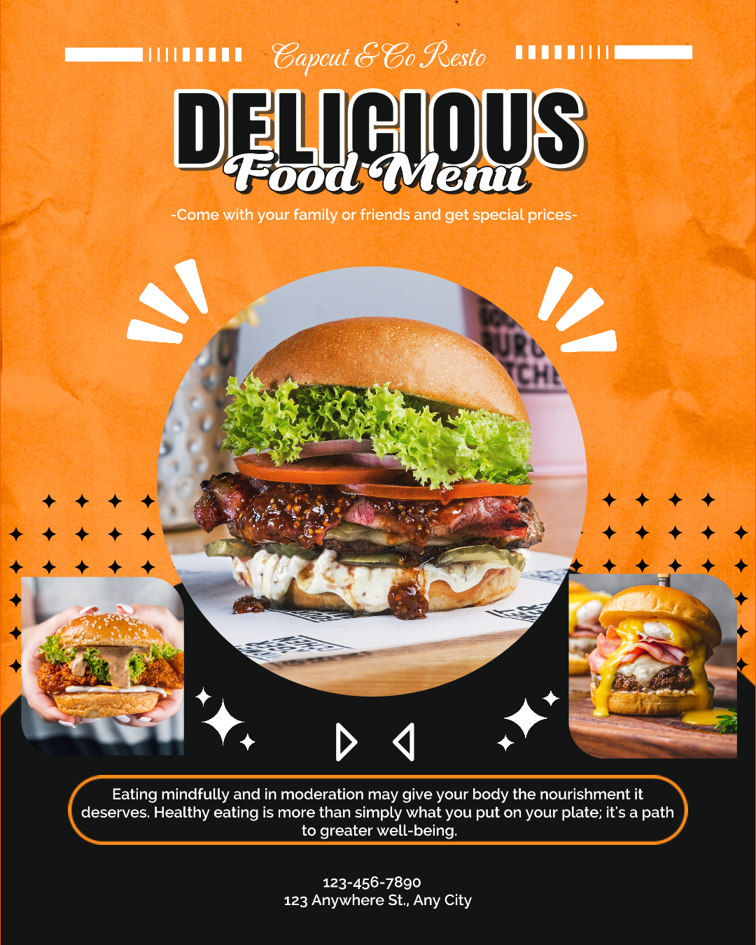 Delicious Food Instagram Post Orange