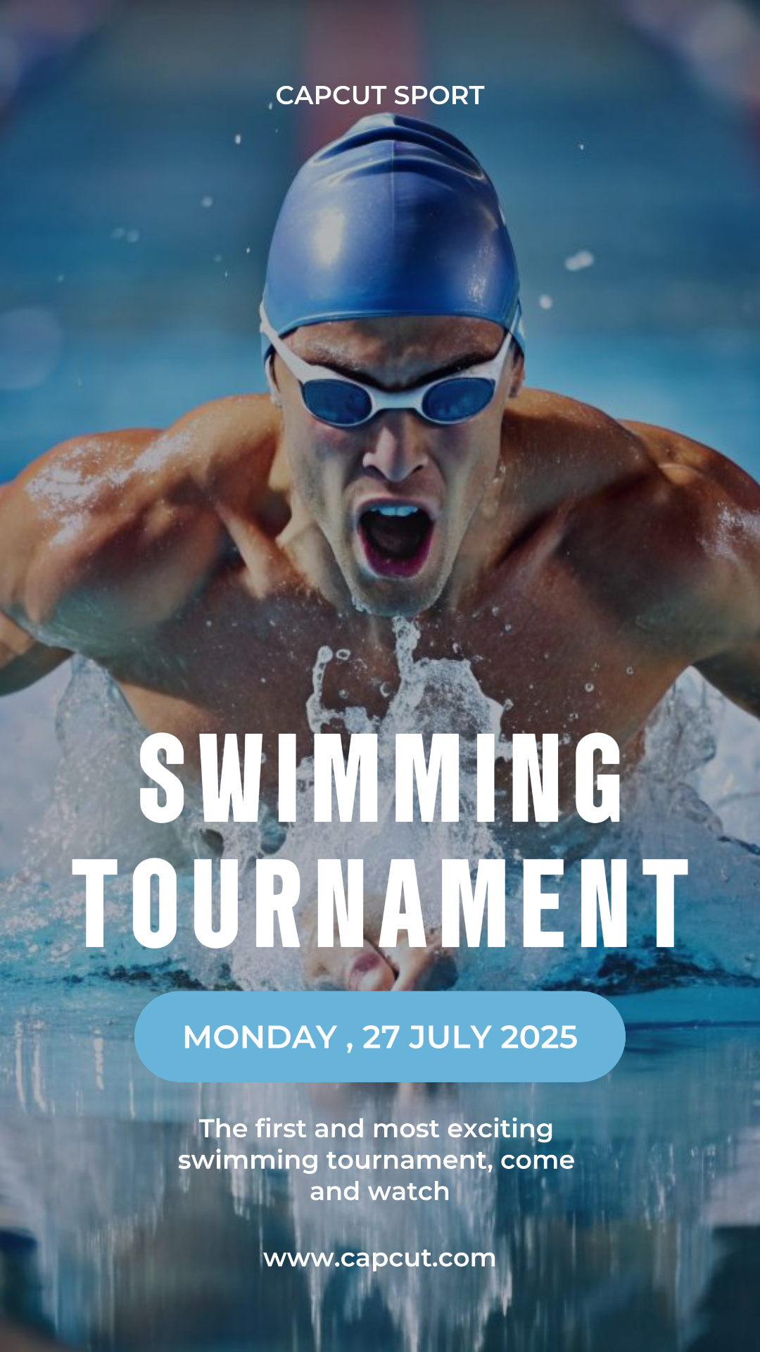 Sports and match creative poster swimming instagram post Blue