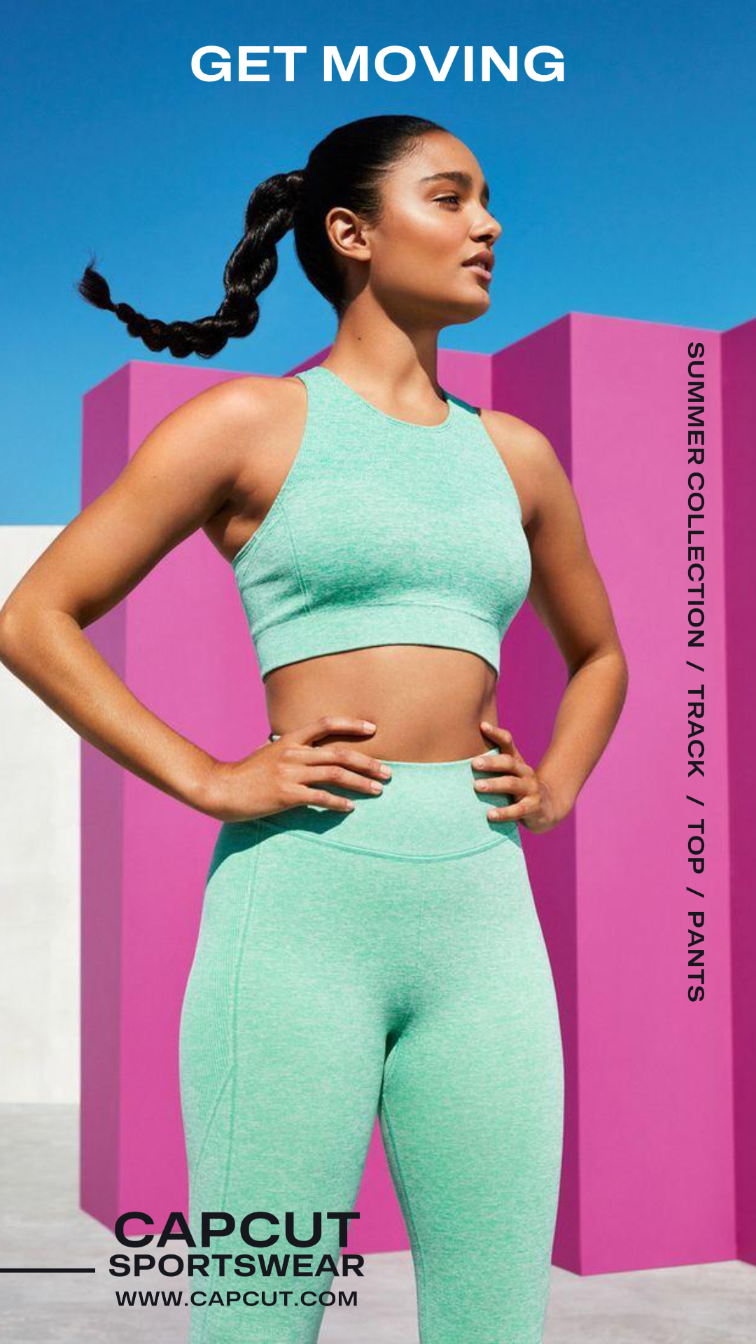 Clothing Marketing Poster - Get Moving Sportswear Sommerkollektion - Instagram Post