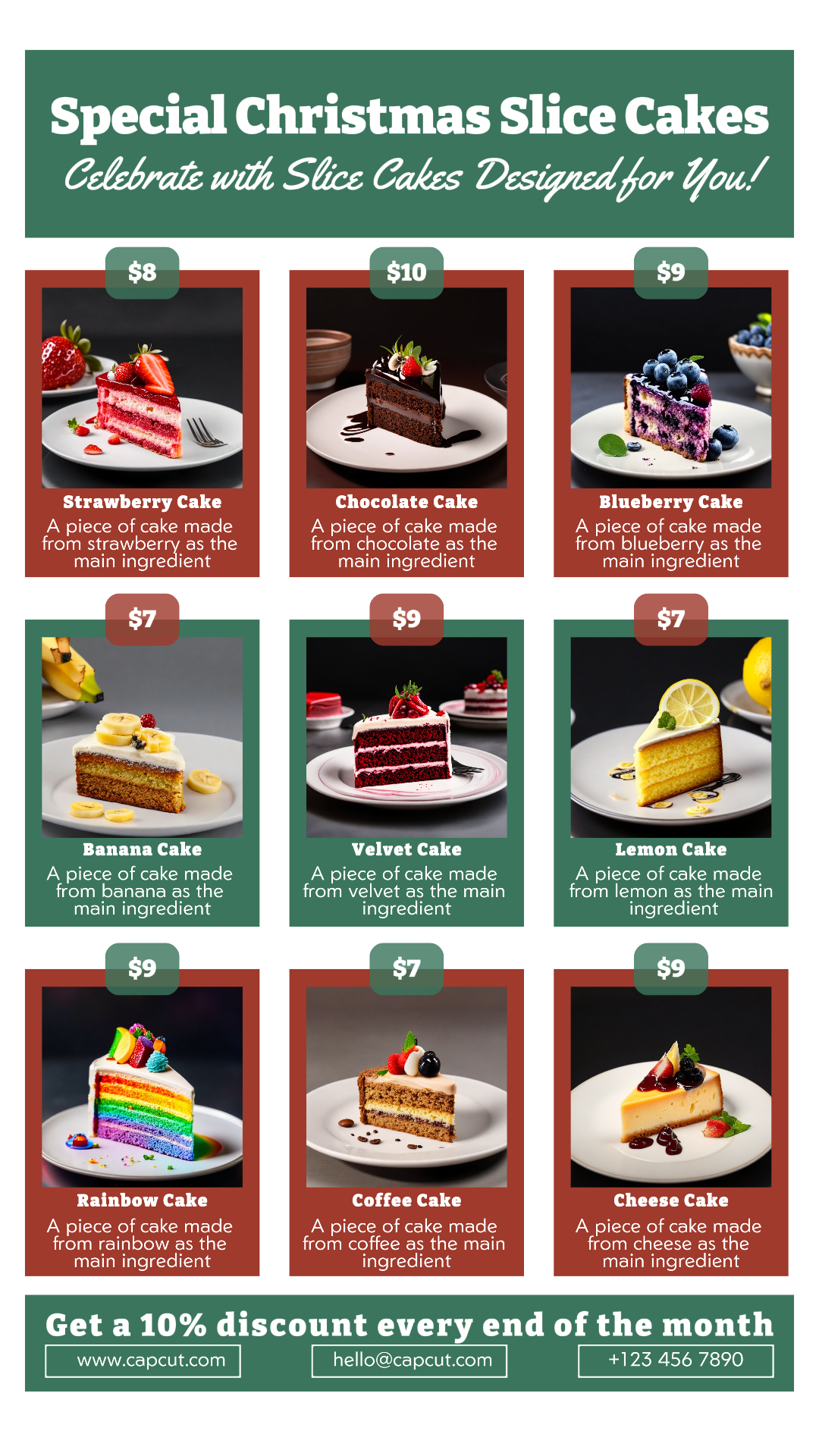 Christmas Cakes Menu Instagram Story