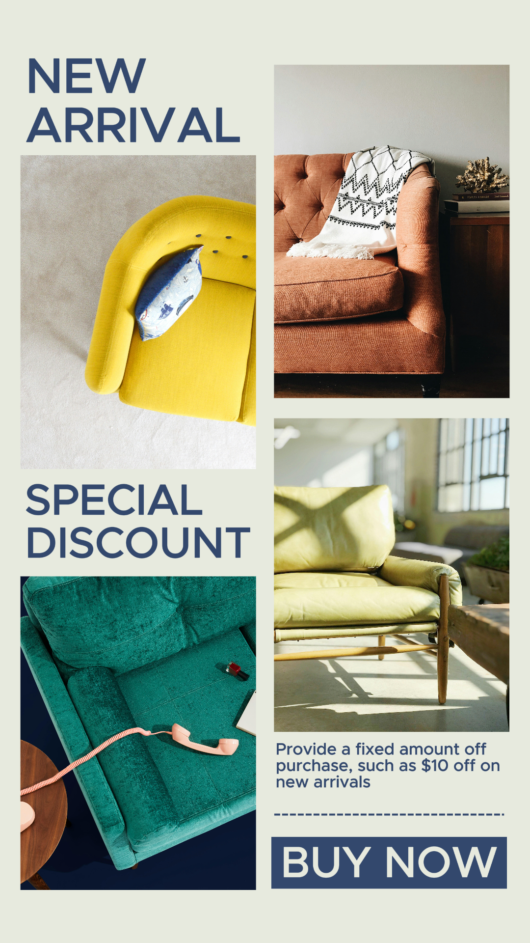 Minimalistische Collage Neue Ankunft Kreative Poster Tiktok Grün Blau