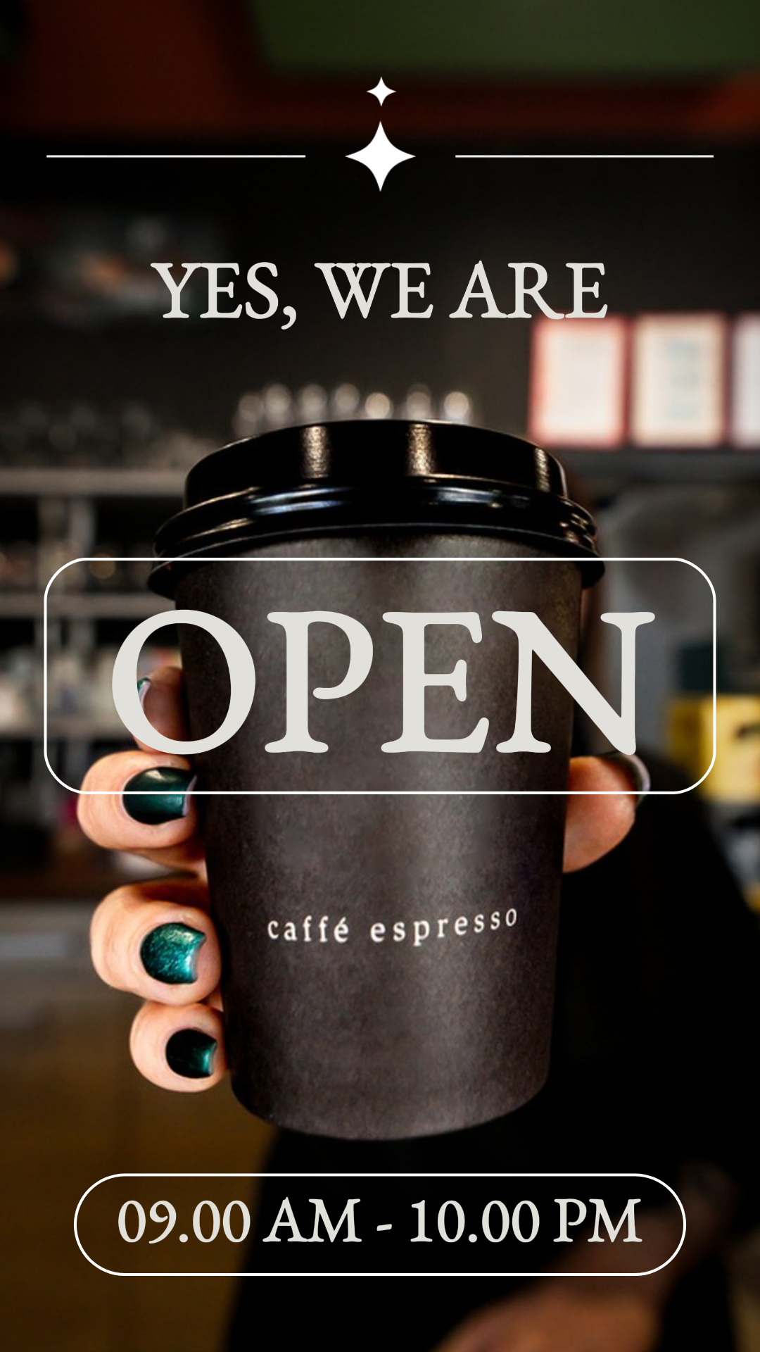 business and office creative poster instagram story we are open white