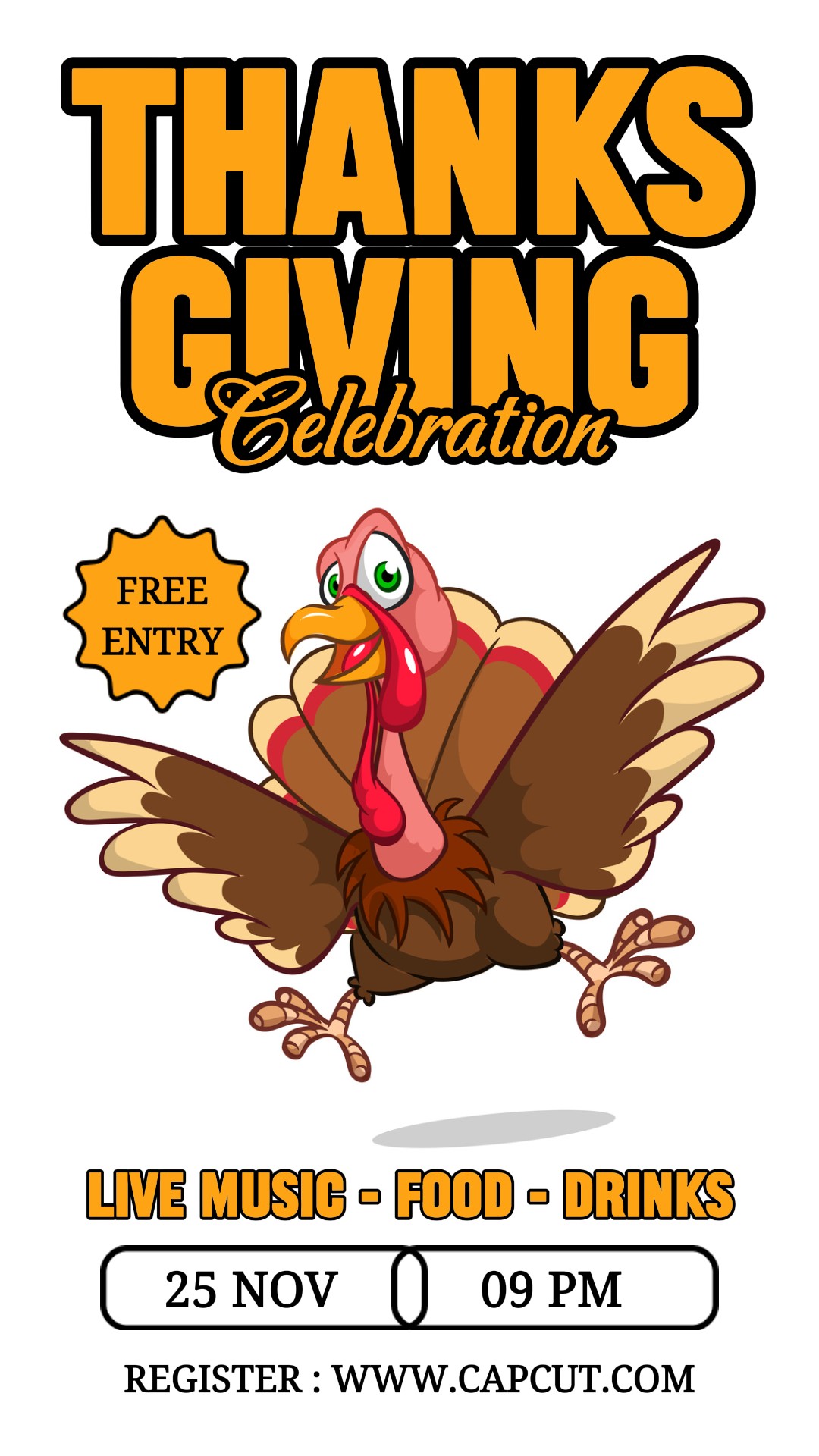 Invitación Celebración de Acción de Gracias Historia de Instagram