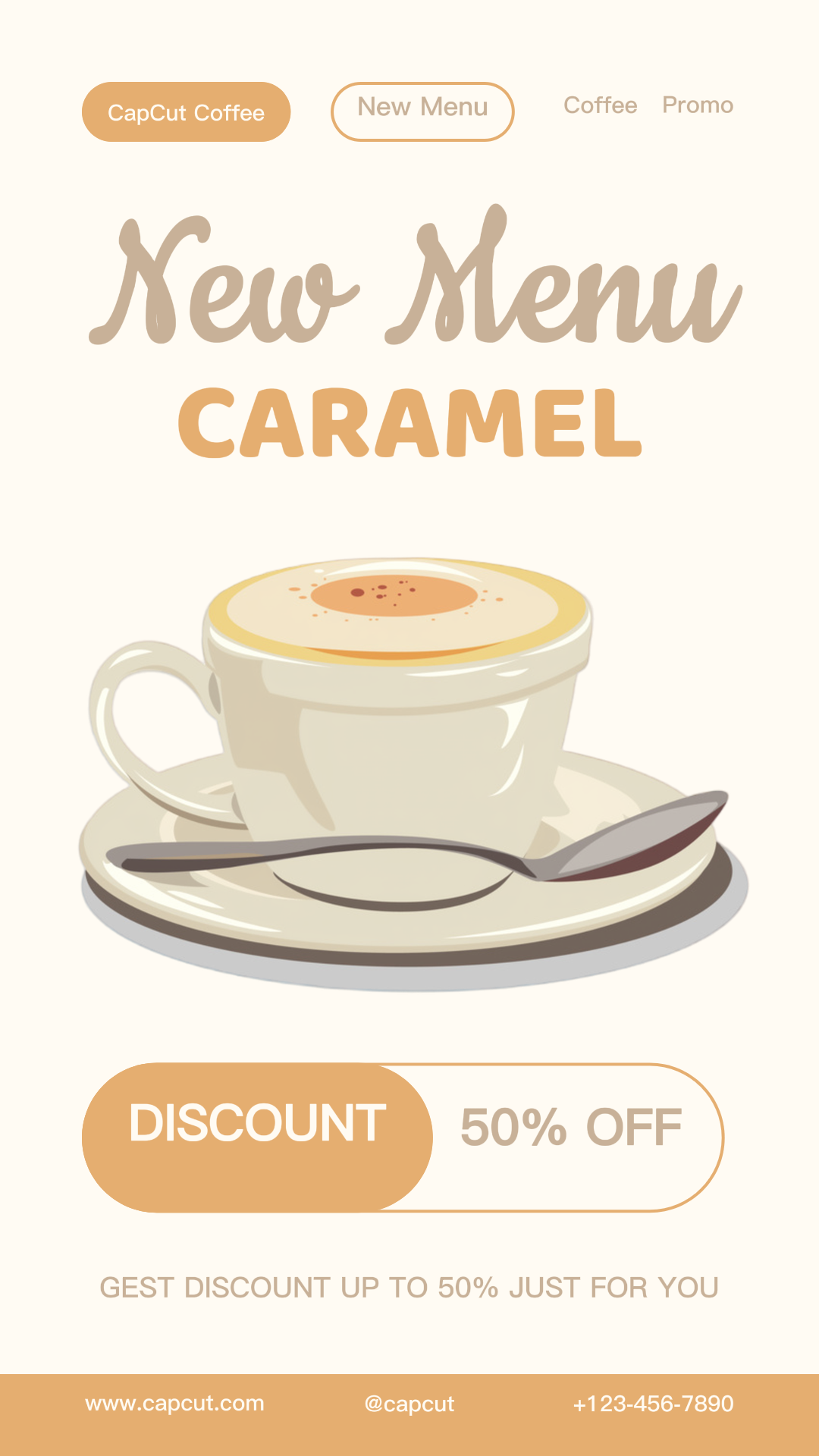 Coffee Shop Menu Baru Promosi Ilustrasi Instagram Story