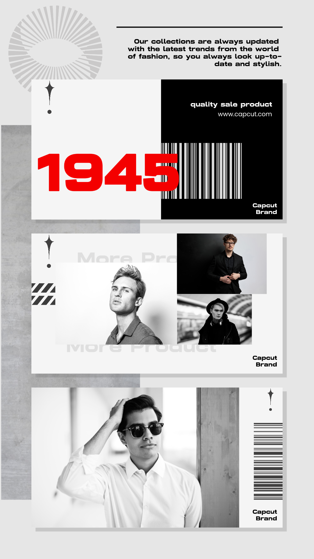 Minimalistische Collage - 3 Karten Design Instagram Story