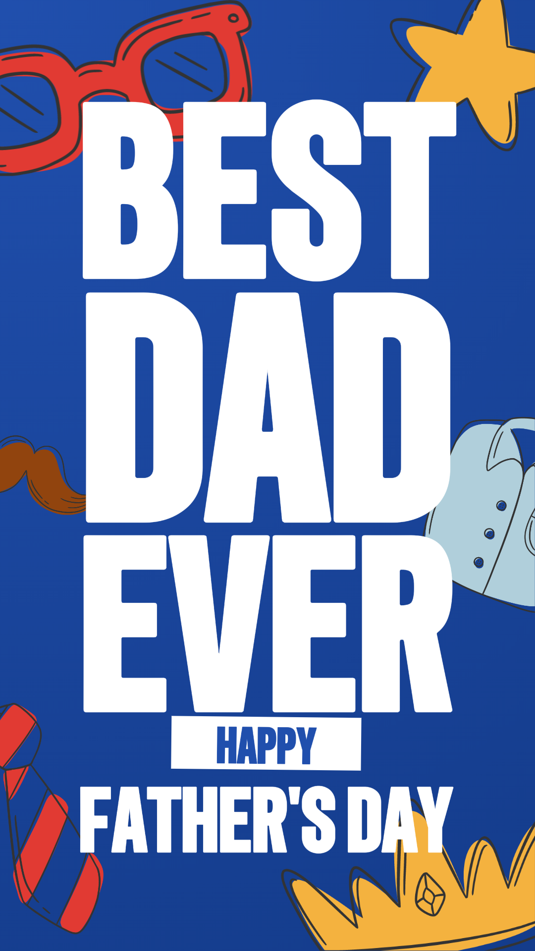 Pôster criativo do Dia dos Pais - Instagram Story - Azul