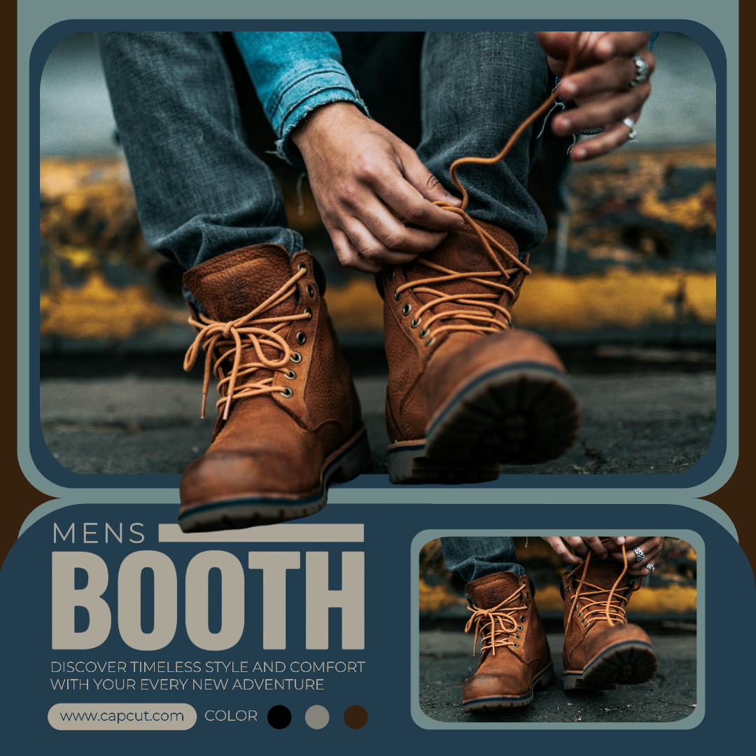 Pakaian dan sepatu poster pemasaran instagram mens booth